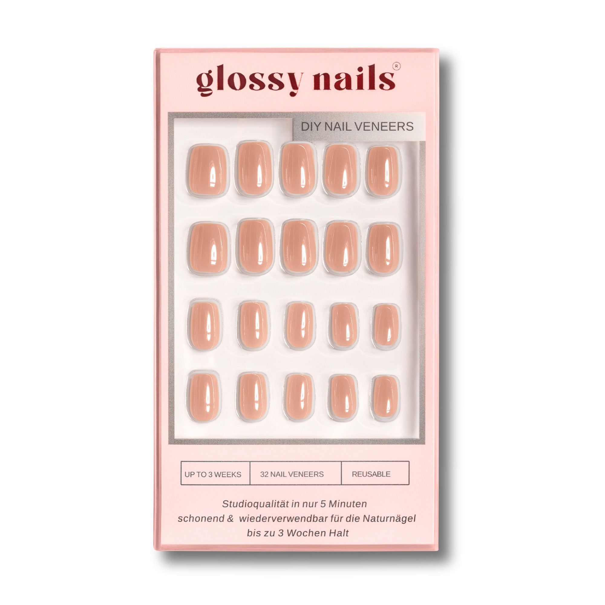 Glossy Nude - Cat Eye- Short Square