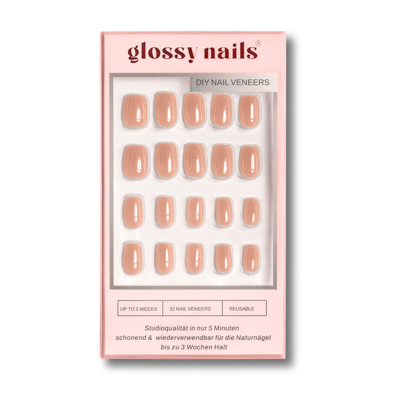 Glossy Nude - Cat Eye- Short Square